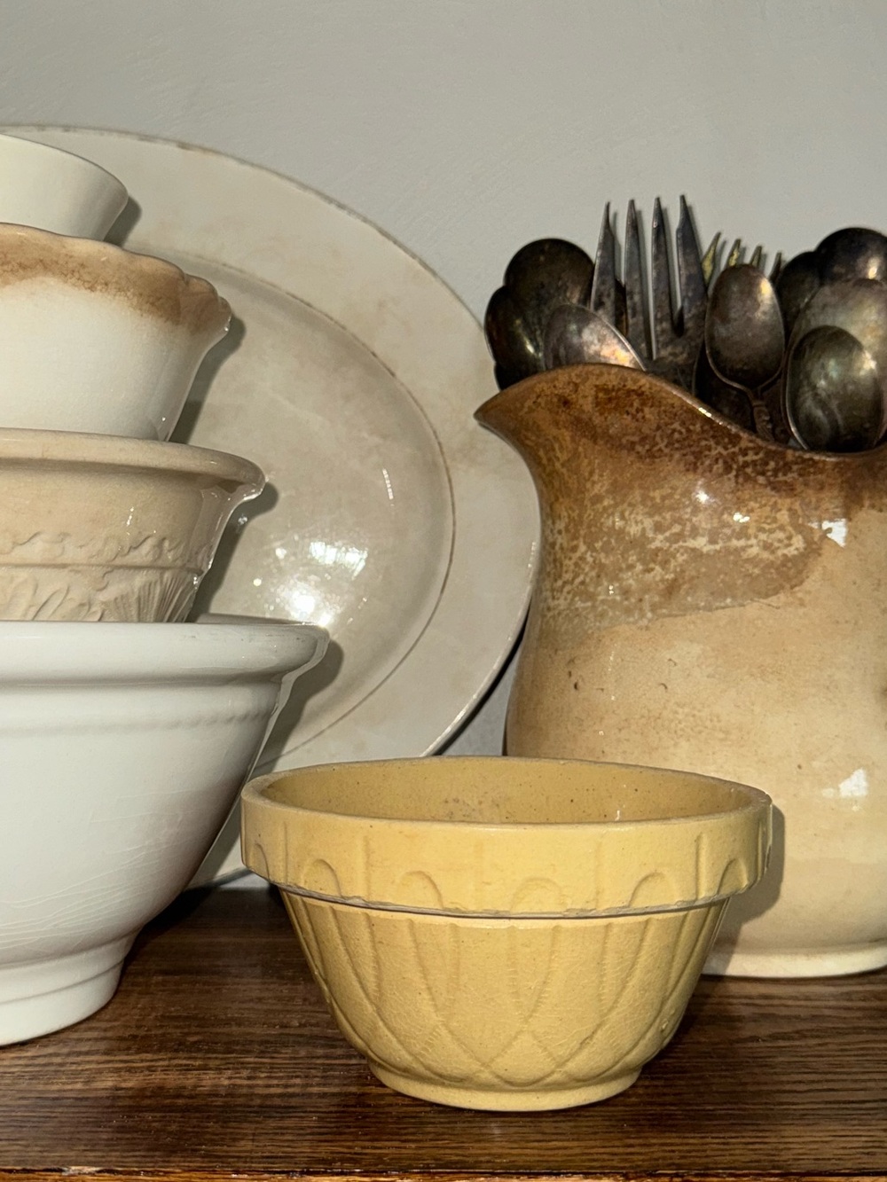 Vintage Yellow Ware Nesting Bowl